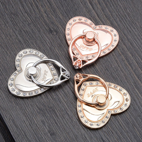 Phone Stand, Luxury Updated Re-Usable Metal Stainless Phone & Tablet Anti Drop Ring Stand Holder with Diamonds for iPhone iPod iPad Samsung and Mo...
