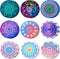 Weewooday 18 Pcs Magnetic Phone Plates Car Metal Plate Mandala Flower Round Mount Holder with Adhesive for Phone Magnet, Magnetic Car Mounts Repla...