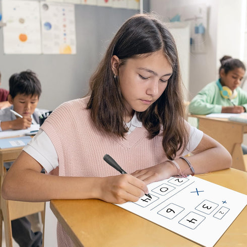SCRIBBLEDO Dry Erase Long Multiplication Board 9"x12" Double Sided Practice Whiteboard with 2x1 & 2x2 Digit Multiplication for Home, School, Class...