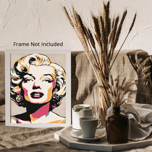Posterizer 1 pcs- Marilyn Monroe inspired-pop art chic theme-Famous Figures Art Collection-Art in Pop Style- Living Room Bedroom Decor- unframed w...