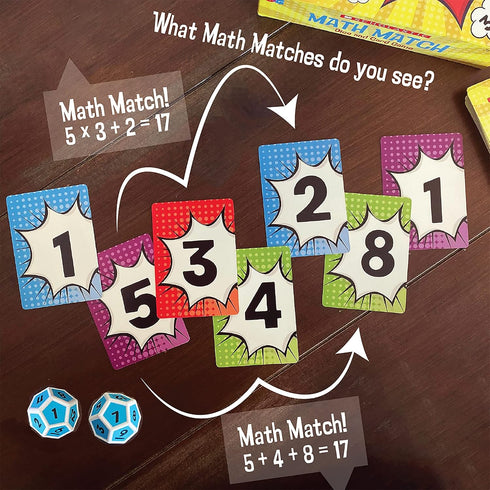 University Games, Scholastic Math Match Travel Dice Game, Mathematics Reinforcement Game for Kids, for 2 or More Players Ages 5 and Up...