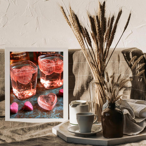 Posterizer 1 pcs-Valentine's themed cute heart-shaped ice cubes-Romantic Art-Holiday Poster Collection-Gift for Couples boyfriend girlfriend Husba...