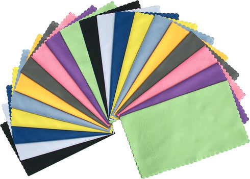 20-Pack Microfiber Cleaning Cloths for Smart Phones, Laptops, Tablets, Lenses, LCD Monitor, TV, Camera, Eyeglasses, Optics Etc...