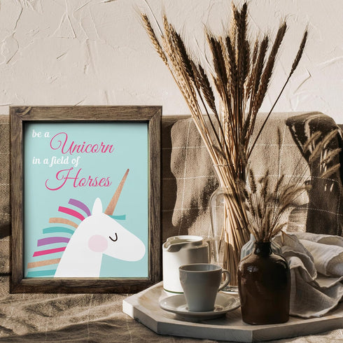 Posterizer 1 pcs-Be a unicorn in a field of horses quote-Comedy Art-Motivational & Inspirational Art-Gift for Girls, Boys, Teens-decor for Girls, ...