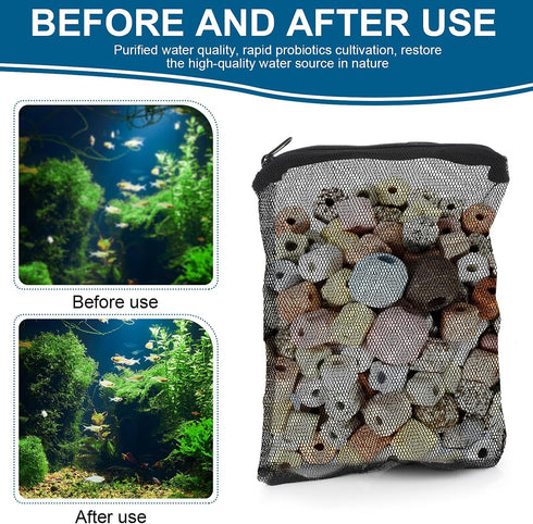 10Pcs Media Bags for Aquarium Fine Mesh Bag Aquarium Filter Media Bags with Plastic Zipper Suitable for Activated Carbon, Filter Stones, Ceramic R...