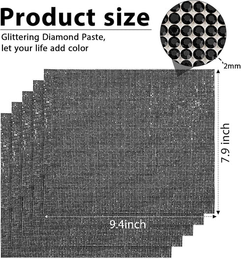 60000 Pieces Self-Adhesive Bling Crystal Rhinestones Sheet Glitter Crystal Gem Sticker Car Decoration Sticker with 2 mm Rhinestones for Car Phone ...