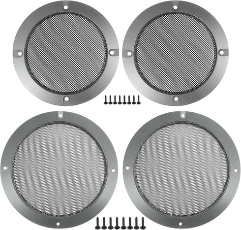 ACROPIX Universal 4" 6.5" Speaker Grills Cover Mesh Round 4 inch 6.5 inch Audio Speaker Subwoofer Guard Protector Case with Mounting Screws Iron G...