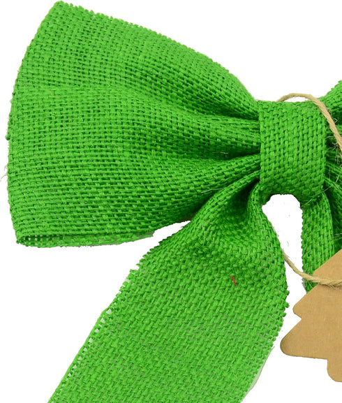Aokbean Set of 2 Wedding Decor Bows Christmas Tree Topper Bow Rustic Decor Burlap (Christmas Green)...