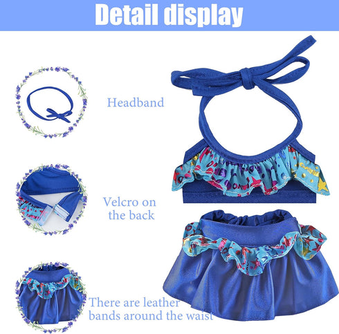 18-inch Baby Doll Clothing Accessories - Including 6 Sequins Mermaid Dresses 5 Fashion Floral Swimsuit Tops and Dresses 2 Classic Mermaid Princess...