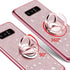 for Galaxy Note 8 Phone Case with Ring Stand Lanyard Strap Drop Protection Shockproof 2-Layer Protective Cover Cute Bling Glitter Girls Women Case...
