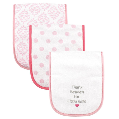 Luvable Friends Unisex Baby Cotton Burp Cloths with Fiber Filling, Girl Thank Heaven, One Size...