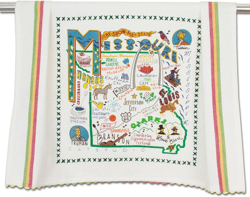 Catstudio Missouri Dish Towel - U.S. State Souvenir Kitchen and Hand Towel with Original Artwork - Perfect Tea Towels for Missouri Lovers, Travel ...