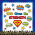 Hero Christian Bulletin Board - 87Pcs Back to School Bible Verse God Gives Me Strength Classroom Decoration, Hero Theme Stars Cutouts Buildings Bo...
