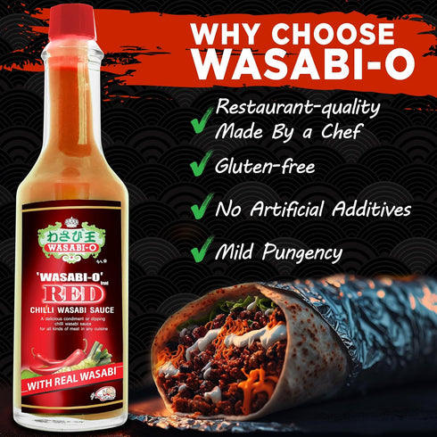 Wasabi-O Combo Set of 2 Wasabi Original Sauce 62g & Wasabi Red Chili Sauce 55g - The Perfect Match, Ideal Not Only For Sushi, Sashimi But For All ...