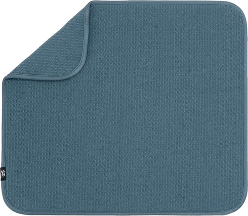 S&T INC. Dish Drying Mat, Highly Absorbent Microfiber Kitchen Counter Mat, Dish Drying Pad for Dishes, Utensils, Pots and Pans, Large 16" x 18", T...