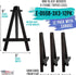 U.S. Art Supply 3" x 3" Stretched Canvas with 5" Mini Black Wood Display Easel Kit (Pack of 12), Artist Tripod Tabletop Holder Stand - Painting Pa...