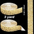3 Yards Self Rhinestone Ribbon Crystal Rhinestones Stickers Bling Tape Wedding Ribbon Rhinestones for Crafts Car Wrap Phone Mirror Decor (Gold)...