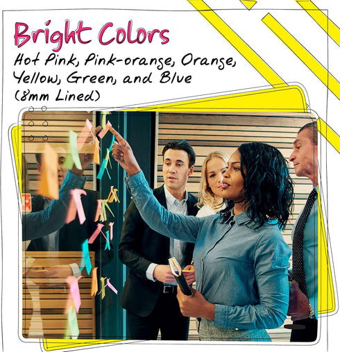 Better Office Products Lined Sticky Notes, 4 x 6, 6 Pack, 300 Sheets (50/Pad), Self Stick Notes with Lines, 6 Bright Assorted Colors, Post Memos, ...