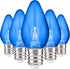 Holiday Lighting Outlet LED Smooth C7 Blue Replacement Christmas Light Bulbs for E12 Sockets, Energy Efficient Commercial Grade, 2 Diode 0.58 Watt...