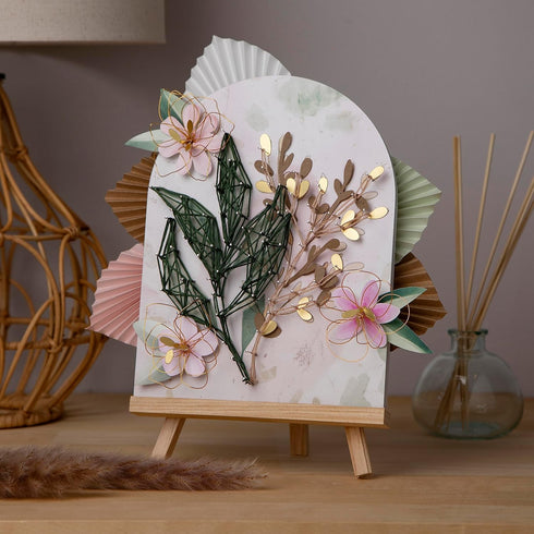 Craft Crush DIY String Art Craft Kit - Floral Interior Design DIY Activity for Teens & Adults - Complete String Art Kit with Embroidery Thread, Fo...