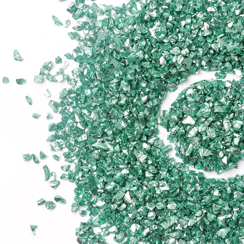 Crushed Glass Chips, 75g Irregular Metallic Chip Broken Glass Sprinkles Chunky Glitter for Nail Art,Painting,DIY Resin Mold,Phone Case Making,Jewe...