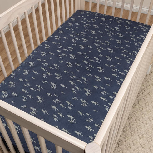 Sammy & Lou Pine Fox 2-Pack Microfiber Fitted Crib Sheet Set, Fits Standard Crib Mattress 28 in x 52 in; Fully Elasticized,...