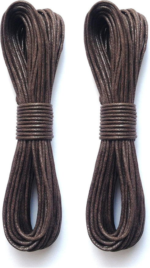 LWR CRAFTS 2mm Waxed Cotton Cord 45 Feet Per Pack (Pack of 2) (Chocolate)...