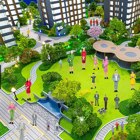 70PCS People Figurines Mini Trains Architectural 1:25 1:50 1:75 1:87 Scale People Painted Figures Plastic People Small Dollhouse People Standing a...