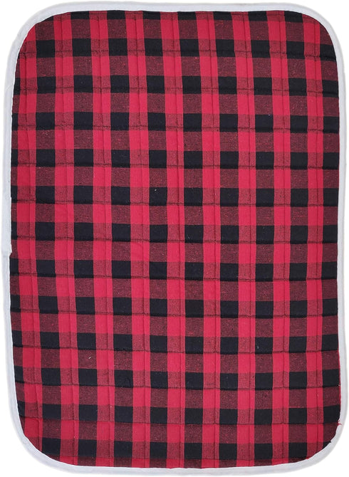 2-Piece Dish Drying Mat Set - 16"x18" Buffalo Classic Check Plaid - Red Black...