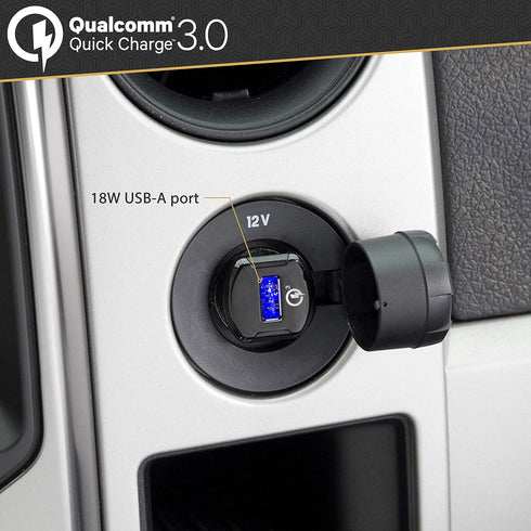 Scosche USBCQC1 18W Qualcomm Quick Charge 3.0 Car Charger Compatible with All Qualcomm 3.0, 2.0, Samsung Adaptive Fast Charge and USB Devices (Pac...