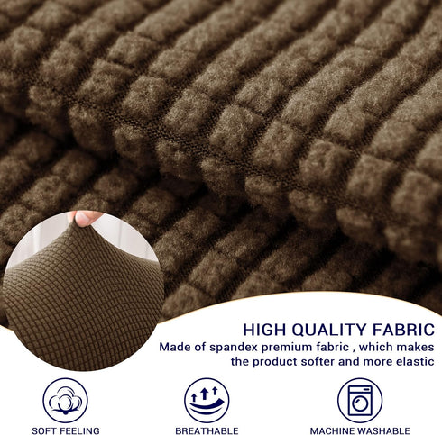 SUBRTEX Stretch Armrest Covers Spandex Arm Covers for Chairs Couch Sofa Armchair Slipcovers for Recliner Sofa with Twist Pins 2pcs (Coffee)...