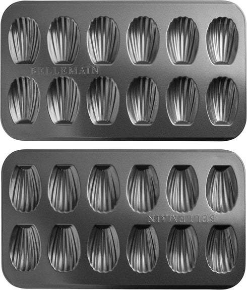 Bellemain Madeleine Pan | 12-Well Madeleine Mold Makes 12 Madeleine Cookies | Nonstick Tea Cake Pan for Madeleines, Cakelet Pan | Warp-Resistant C...