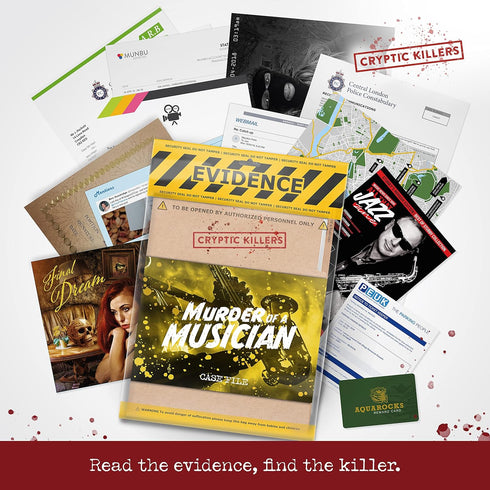 Cryptic Killers Unsolved murder mystery game - Cold Case File Investigation - Detective clues/evidence - Solve The crime - Individuals, date night...