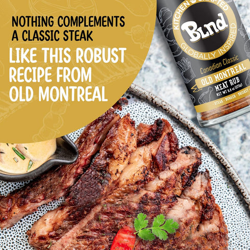 Kitchen Crafted - BLND Canadian Classic Old Montreal Meat Rub, Seasonings and Spices for Cooking Steak Meat and More, Use as Steak Seasoning or Ch...