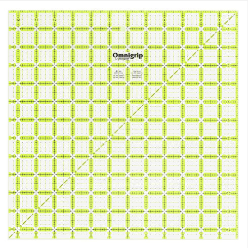 Omnigrid Omnigrip x 12-1/2" Non-Slip Square Quilting Ruler, Clear...