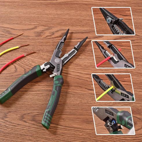 Wire Stripper, 10 in 1 Wire Strippers Tool with Stripping Cutting and Crimping for Electrician Working Efficiency...