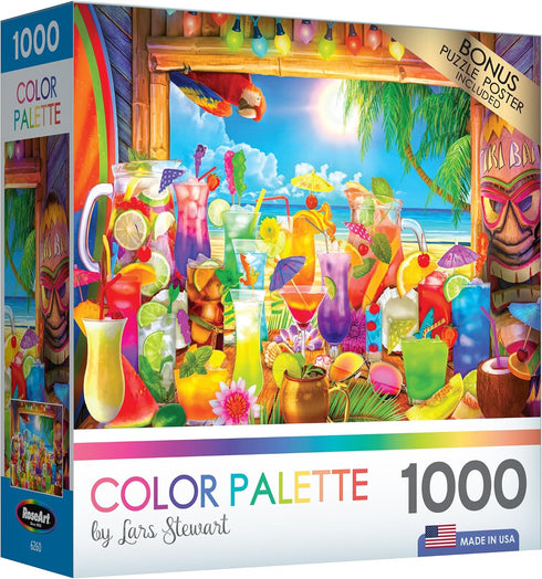RoseArt- Color Palette - Tiki Bar Paradise - 1000 Piece Jigsaw Puzzle for Adults...