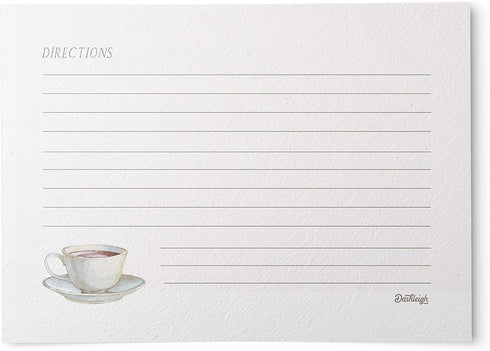 Tea Recipe Cards, 4x6 in, Water-Resistant, Double Sided (Vintage Tea)...
