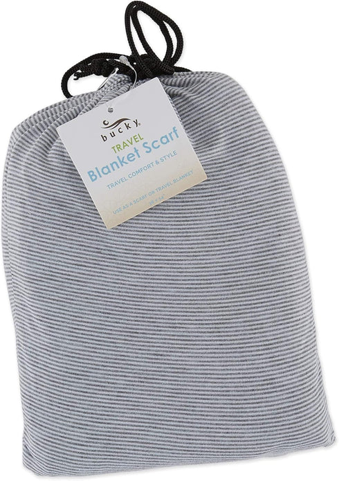 Bucky Jersey Stripe Comfort Travel Accessories, Blanket Scarf, Gray Stripe, One Size...