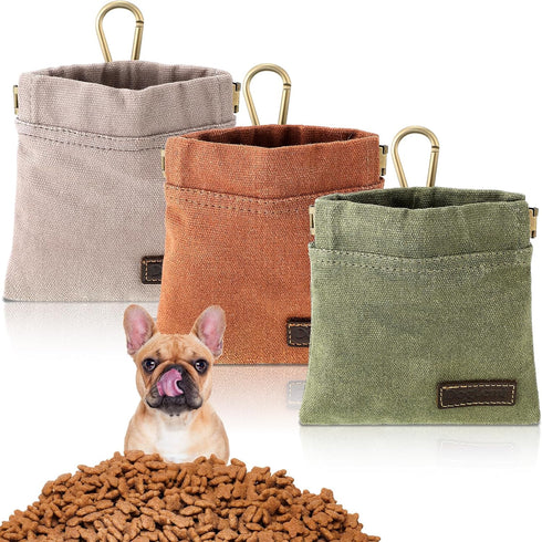 3 Pcs Dog Treat Pouch Hand Free Dog Treat Bags Training Pouch with Auto Closure and Metal Buckle Dog Walking Bag Dog Treat Holder Dog Snack Pouch ...