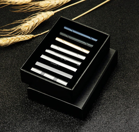 Jstyle Tie Clips for Men, Matte and Shiny Tie Clip Set with Elegant Gift Box, Classic Tie Bar Set for Regular Ties Necktie Wedding Bussiness Anniv...