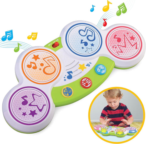 Magic Touch Drum, Toddler Light Up Music Bongos Toy, Infant Touch Sensor Musical Instrument Baby Drum, Birthday for 9 12 18 24 Month, 1 2 3 Year O...