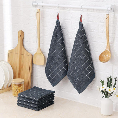 Homaxy 100% Cotton Terry Kitchen Dish Cloths, Ultra Soft and Absorbent Dish Towels for Kitchen, Suitable for Drying and Washing Dishes, 6 Pack, 12...