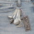 Mini Stainless Steel Kitchen Tool Set with Keychain(3.5"),Set of 5,Includes Whisk, Spatula, Spoon, Skimmer,Soup ladle...