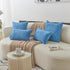Home Brilliant Throw Pillow Covers Decorative Soft Velvet Corduroy Striped Set of 2 Square Cushion Cover for Couch Bench, 18 x 18 inch, Blue...