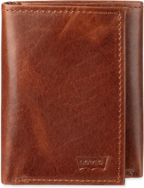 Levi's Men's Trifold Wallet-Sleek and Slim Includes Id Window and Credit Card Holder, Tan, One Size...