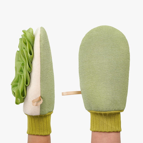 Deep Exfoliating Glove for Shower, Double-Sided Exfoliating Mitt,Massage Body Scrub Gloves for Home Spa, Eco Friendly loofah sponge, Dead Skin Rem...