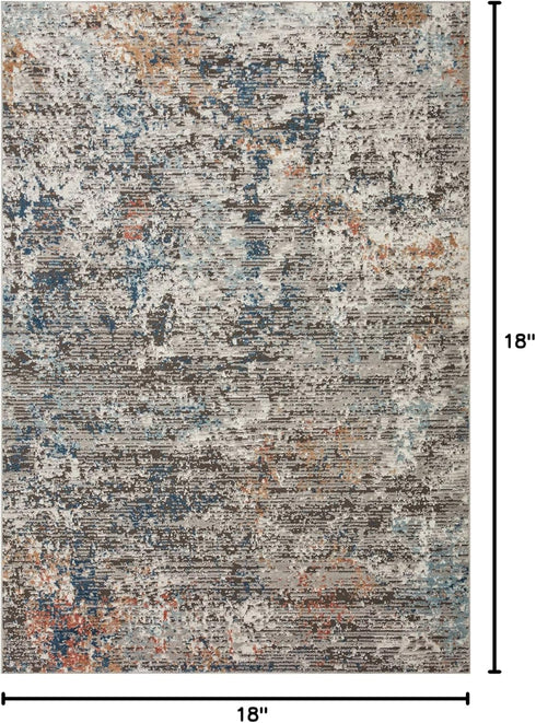 Loloi II Bianca Collection BIA-06 Granite/Multi 18" x 18" Sample Sample Rug...
