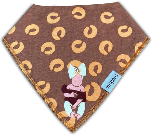 Brown Baby Bandana Bibs For Girls 5-Pack 100% Organic Cotton Drooling Teething Newborn 0-6 months Infant 6-18 months Toddler 18-36 month...