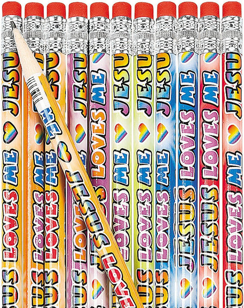 Fun Express Jesus Loves Me Pencils - Bulk set of 24 - Sunday School, VBS and Church Supplies...